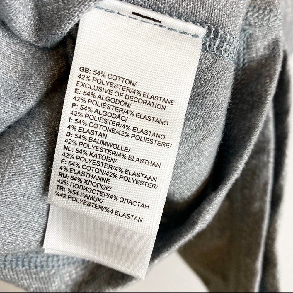 The North Face Light Heather Grey Round Neck Slouchy Slub Cotton Blend T-Shirt - Picture 5 of 6